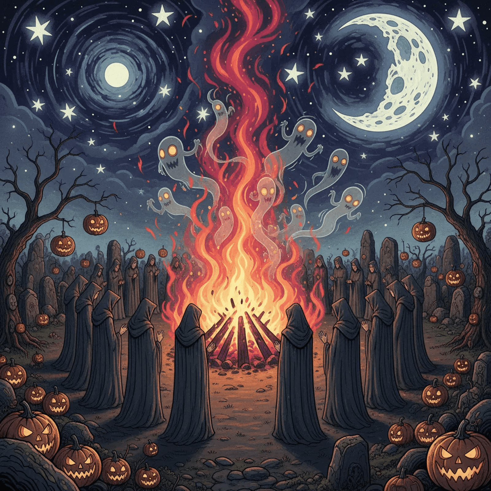 An ancient library filled with mystical tomes and candlelight